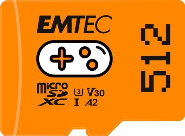 EMTEC Gaming - Flashhukommelseskortti - 512 GB - A2 / Videoluokka V30 / UHS-I U3 - microSDXC UHS-I - oranssi - oranssi