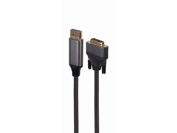 Cablexpert Premium - Adapterkabel - DisplayPort (hann) til DVI-D (hann) - 1.8 m - tommelskruer, 4K 30Hz støtte