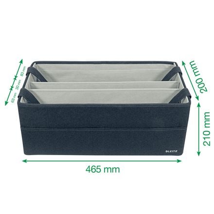 Leitz Fabric Storage - Storage bag - 3 rom - fløyelsgrå