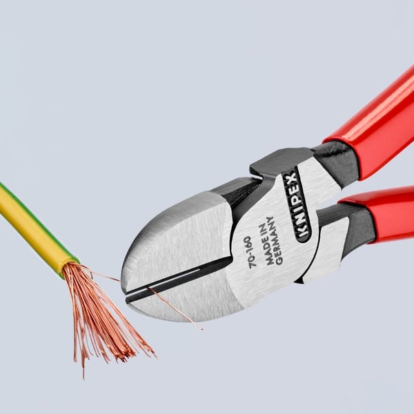 Knipex 70 01 160, Avbitertang, 4 mm, Kromvanadiumstål, Plast, Rød, 50 mm