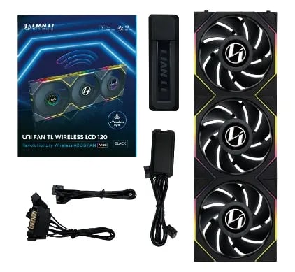 Lian Li 12TLLCD1W3B kotelotuuletin 120 mm UNI FAN TL Wireless LCD 3 kpl, musta