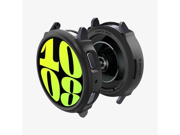 Spigen Liquid Air, Kotelo, Älykello, musta, Samsung, Galaxy Watch 7 (40mm), Termoplastinen polyuretaani (TPU)