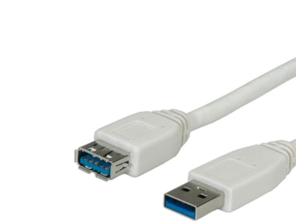 Value 11.99.8978, 1,8 m, USB A, USB A, USB 3.2 Gen 1 (3.1 Gen 1), Hane/Hona, Grå
