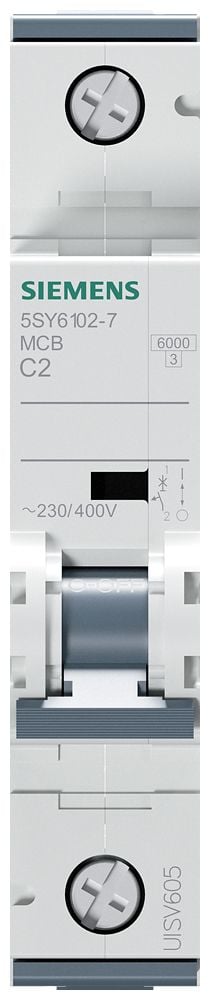 Automatsikring C 2A, 1P, 6kA, 5SY6102-7