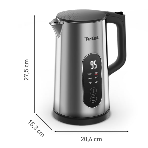 Tefal Selection KI871DE0 vedenkeitin 1500 W 1,7 l, musta/ruostumaton teräs