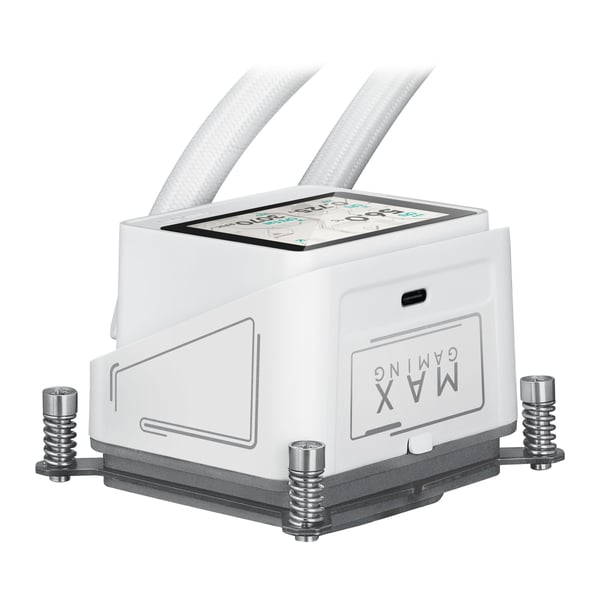 ASUS MAX Gaming LC 360 ARGB LCD White Edition, All-in-one-nesteenjäähdytin, 12 cm, Valkoinen