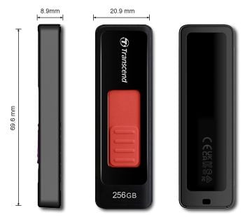 Transcend JetFlash 760 - USB flash-enhet - 256 GB - USB 3.1 Gen 1 - svart