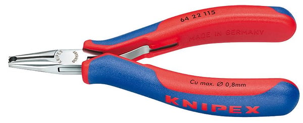 Knipex 64 22 115, Pyöreäkärkiset pihdit, Terästä, Sininen, Punainen, 115 mm, 65 g