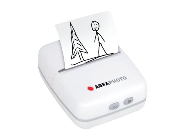 AgfaPhoto Realpix Pocket P, termisk, 203 x 203 dpi, Bluetooth, Hvid