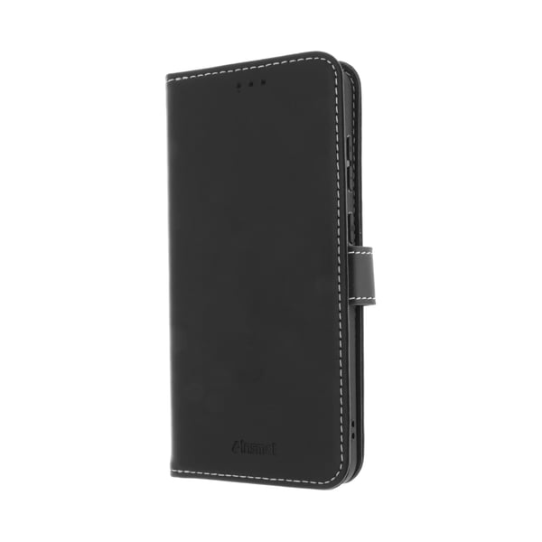 Insmat Exclusive - Lommebok for mobiltelefon - ekte skinn, kartong+papir, bomullssting, aluminiumsfolie, termoplast-polyuretan (TPU) - svart - for ...