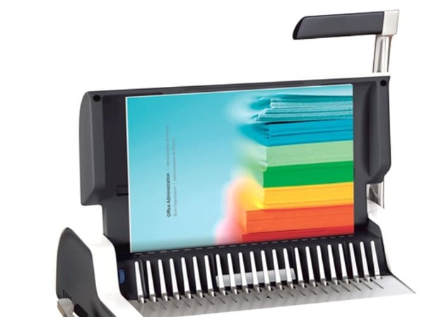 Fellowes Pulsar+ 300, Manuell, 300 ark, Plastkambinding, Grå, Hvit