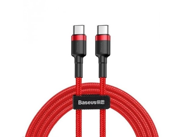 USB-C til USB-C PD-kabel Baseus Cafule PD 2.0 QC 3.0 60W 2m (rød)