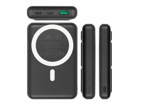 Rivacase VA2604, 10000 mAh, Litium polymeeri (LiPo), Quick Charge 3.0, Langaton lataaminen, 3,7 V, musta