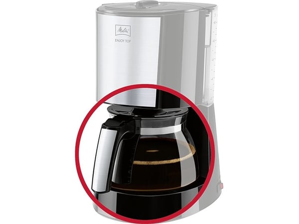 Melitta 6758146, Jug, Enjoy Top: Typ 1017-04, 1021-01, Aromafresh, Sort, Rustfritt stål, Gjennomsiktig, Glass, 1 stykker, 1 stykker