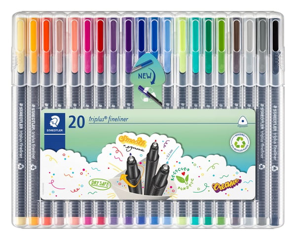 STAEDTLER® triplus® 334 Superfin 0.3 mm fineliner - etui med 20 stk. ass. farver