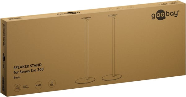 Goobay 71195 høyttalerstativer for Sonos Era 300, 5 kg, 2-pk, svart