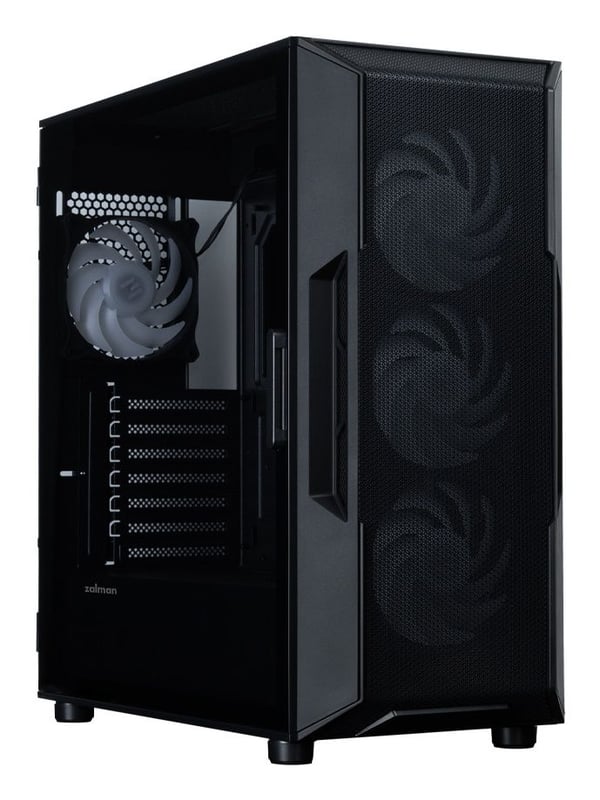 Zalman i3 NEO V2 - Mid tower - ATX - genomskinlig sidopanel (härdat glas) - ingen strömförsörjning (ATX) - svart - USB/ljud