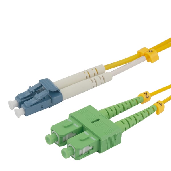 DELTACO - Patch-kabel - LC/UPC (hane) till SC/APC (hane) - 5 m - 5 m - fiberoptisk - duplex - G.657.A2/OS2 - halogenfri, dubbelriktad - gul