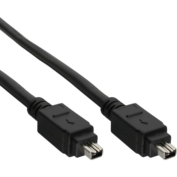 InLine FireWire M-M 3m, Svart, 3 m, 4-p, 4-p, Hankjønn/hankjønn, 1 stykker