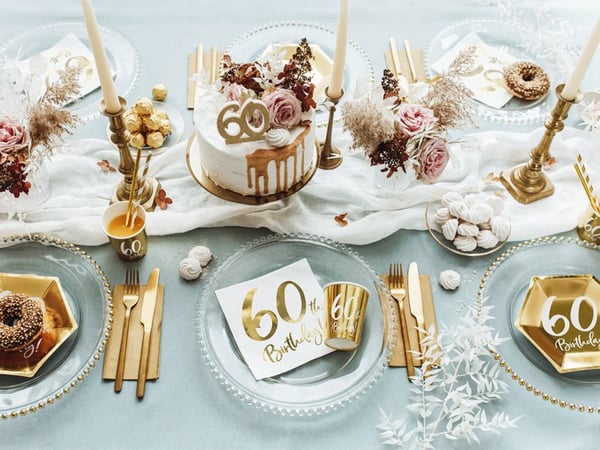 PartyDeco TPP73-60-019M, Tallrik, Sexhörnig, papper, Guld, Monokromatiskt, 6 styck