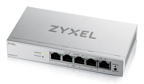 Zyxel GS1200-5HPv3 administrerbar switch 5-port Gigabit PoE+ 68 W