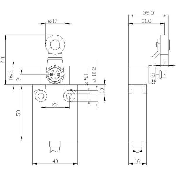 Siemens 3SE54230CN201EA2 3SE5423-0CN20-1EA2 Pysäytyskosketin 240 V 6 A IP67 1 kpl 1 kpl