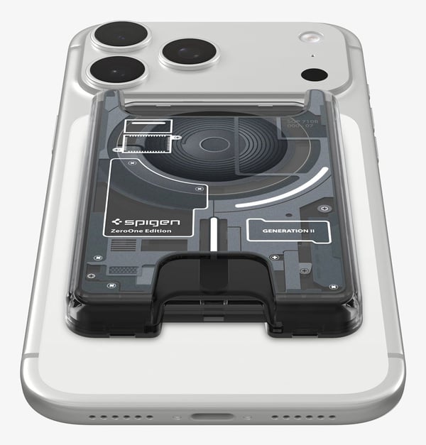 Spigen Ultra Hybrid Zero One V2, Korthållare, Svart, Grå, Polykarbonat, Termoplastisk polyuretan (TPU), Apple, Apple - iPhone 12 or newer or with M...