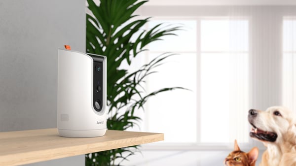 Arenti PETCAM1T Indoor WiFi Haustierkamera & Futterspender, IP-sikkerhetskamera, Innendørs, Trådløs, Amazon Alexa & Google Assistant, Bord, Hvit