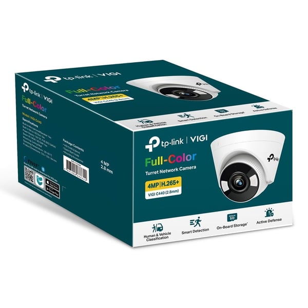 TP-Link VIGI C450, IP-säkerhetskamera, inomhus, Kabel, 120 dB, CE, NTRA, VCCI, KC, BSMI, FCC, IC, Tak