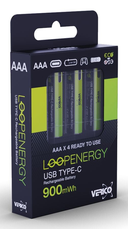 Verico 1BTOV-A2WECD-NN, Oppladbart batteri, AAA, Lithium-Ion (Li-Ion), 1,5 V, 8 stykker, 600 mAh