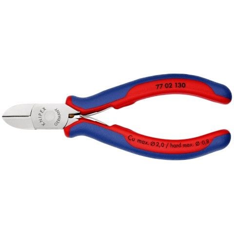 Knipex KP-7702130, Kaapelileikkuri, Sininen, Punainen, Muovi, Terästä, Sininen, Punainen, Ruostumaton teräs, 60 HRC, 1,8 cm