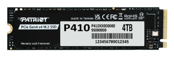 Patriot P410 - SSD - 4 TB - inbyggd - M.2 2280 - PCIe 4.0 x4 (NVMe)