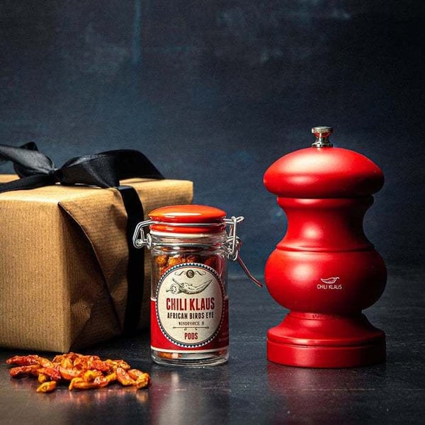 Chili Klaus - Chili Mill© - Gaveeske med Birds Eye Chili