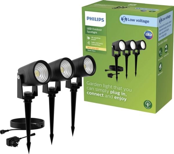 Philips Reuel -maapistevalaisimet 2700K 929004659301 EU matalajännite musta