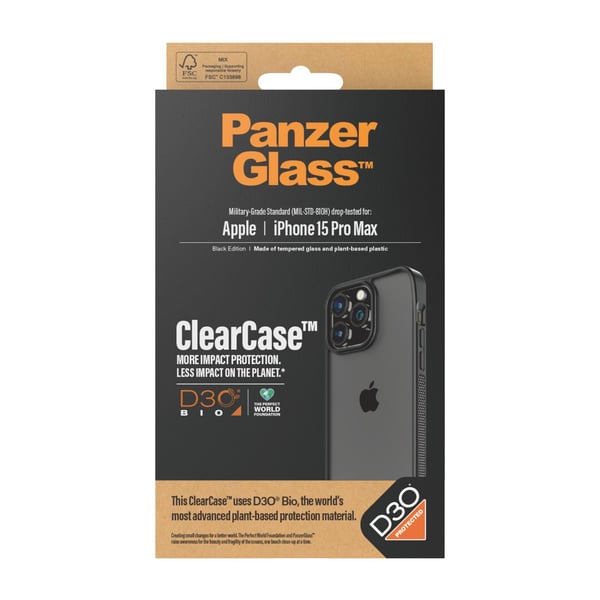 PanzerGlass™ | ClearCase - Bakdeksel til mobiltelefon - Gjennomsiktig | Apple iPhone 15 Pro Max