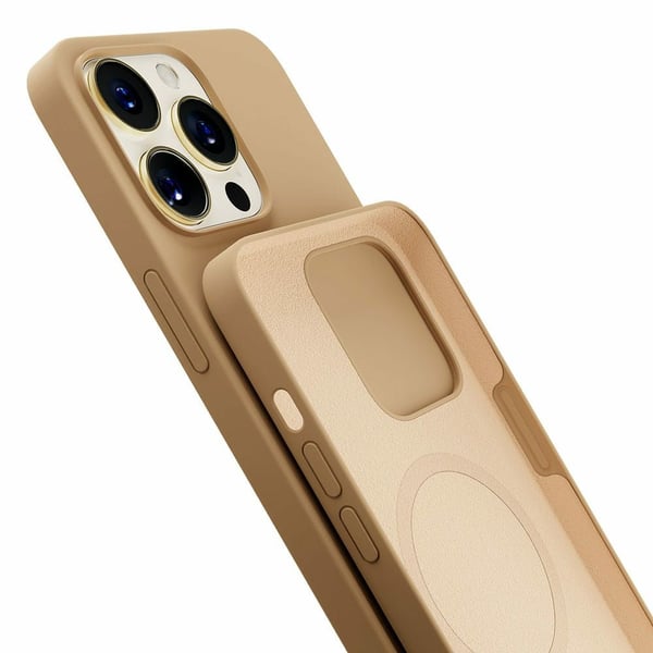 3MK Kotelo Kova silikoni MagCase tumman kullanvärinen iPhone 15 Pro:lle