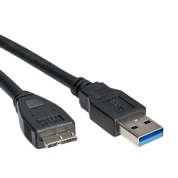 ROLINE 11.02.8874, 2 m, USB A, Micro-USB A, USB 3.2 Gen 1 (3.1 Gen 1), Hankjønn/hankjønn, Sort