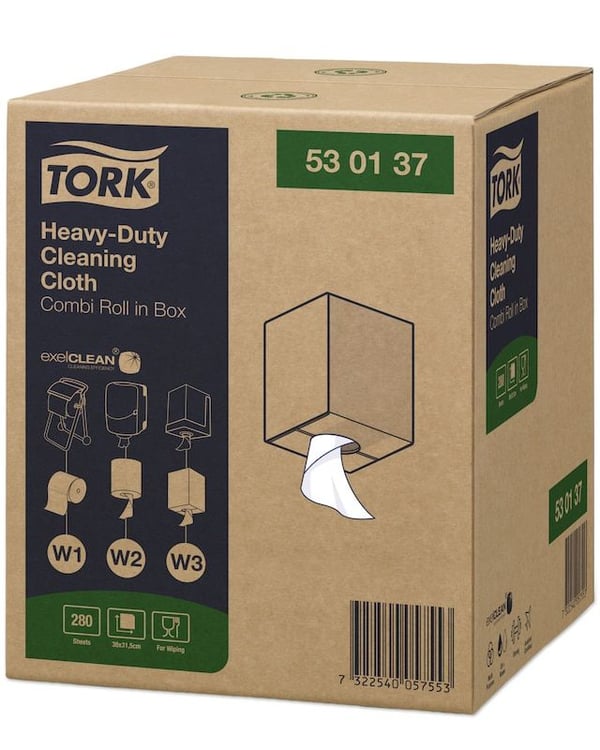 Tork torkduk W1/W2/W3, kraftig, vit, med 280 ark