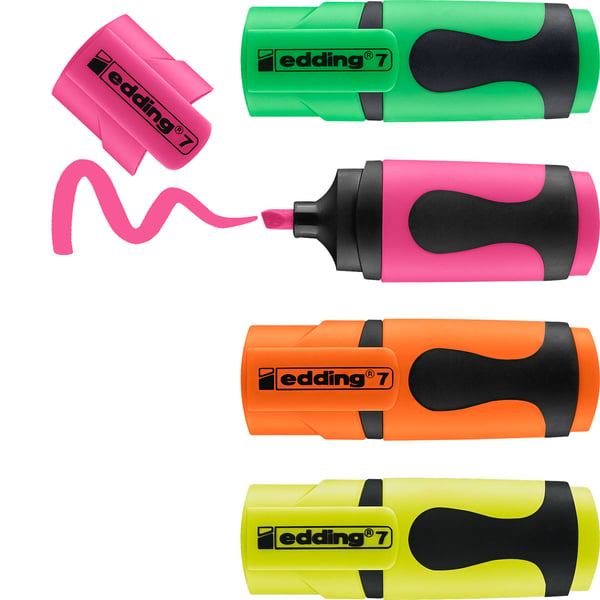 Edding 7, Fint, Grønn, Gult, Oransje, Rosa, 1 mm, 3 mm, 60 mm, 14 mm