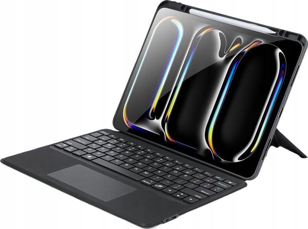 Dux Ducis sammenleggbart etui med trådløst tastatur for iPad Pro 13 (2024) sort (Non-Nordic keyboard layout)