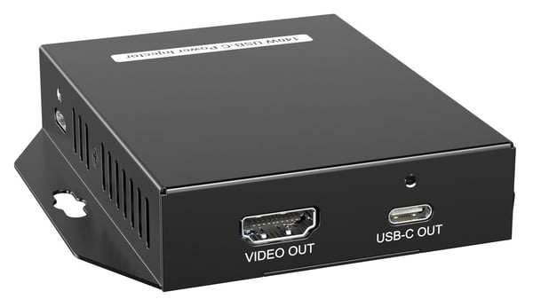 VivoLink - Strøminjektor - USB-C, w/HDMI out - AC 100-230 V - 140 watt - utgangskontakter: 1 - svart