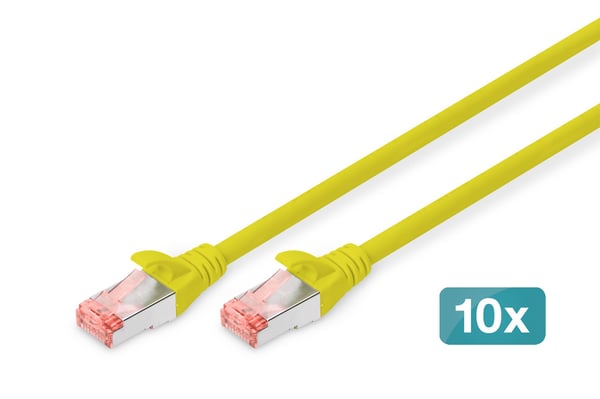DIGITUS Professional - Patch-kabel - RJ-45 (hane) till RJ-45 (hane) - 1 m - SFTP, PiMF - CAT 6e - IEEE 802.3 - startad, halogenfri, hakfri, tvinnad...