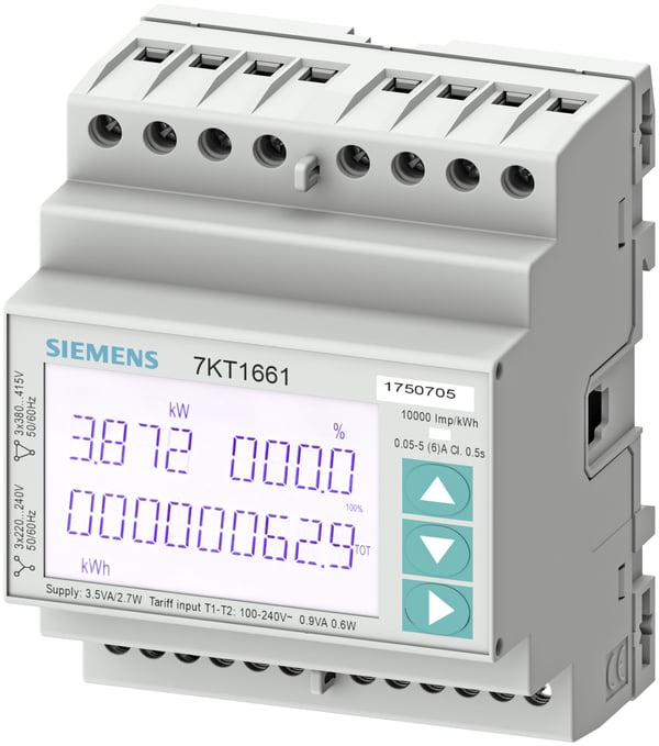Siemens 7KT1672, Strøm, kWh (kilowattime), IP40, 100 A, 286 g, 285 g