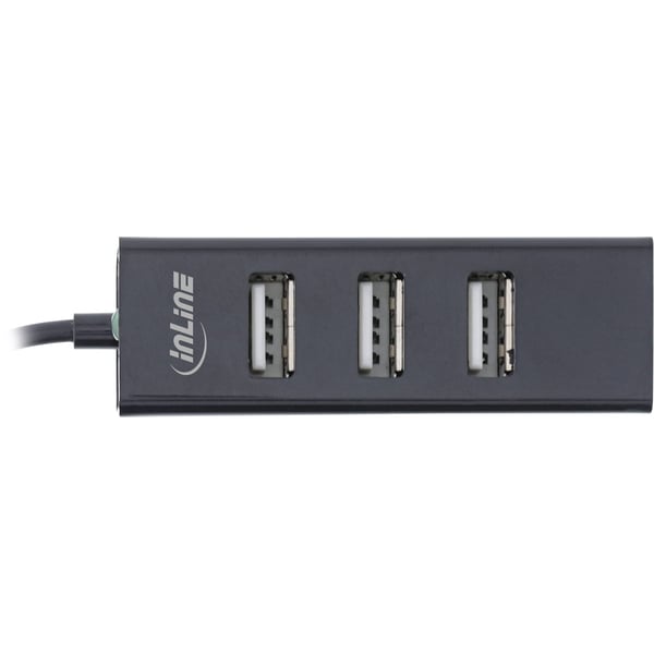 InLine 33293J, USB 2.0 Type-A, USB 2.0 Type-A, 480 Mbit/s, musta, Muovi, 0,015 m