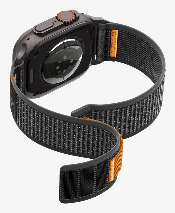 Spigen Athlex Air 2, Yhtye, Älykello, musta, Oranssi, Apple, Apple - Apple Watch Ultra 3 (49mm), Apple - Apple Watch Ultra 2 (49mm), Apple - Apple ...