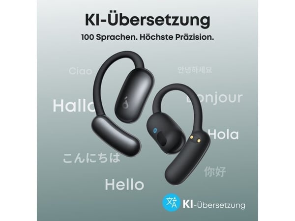 Soundcore AeroFit 2 AI open-ear-hörlurar Bluetooth A3874G12, svart