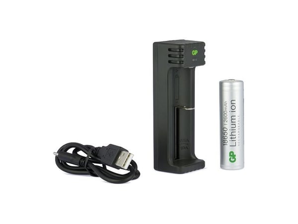 GP Batteries Lithium-ion lader L111, Lithium-Ion (Li-Ion), Overlading, Overbelastning, Kortslutning, 1 stykker, Batterier medfølger