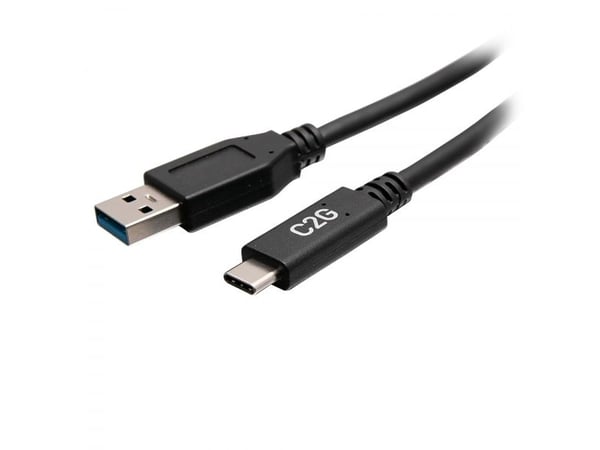 C2G 6in USB-C to USB-A SuperSpeed USB 5Gbps Cable M/M - USB-kabel - USB typ A (hane) till USB-C (hane) - USB 3.2 Gen 1 - 30 V - 3 A - 15 cm - formp...