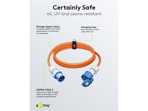 Goobay CEE-förlängning CEE-kontakt till CEE-koppling 25 m - Campingkabel för (76230)