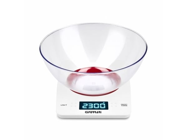 G3 Ferrari G20071, Sähkökeittiövaaka, 5 kg, 1 g, Punainen, Valkoinen, Pöytämalli, Suorakulmio